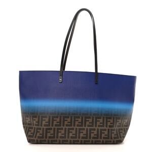 Fendi Ombre Zucca Spalmati Medium Roll Tote Tobacco Turquoise EUC